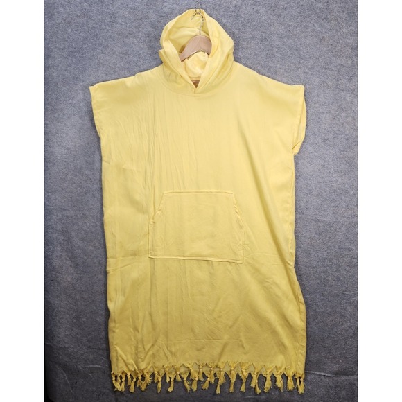 Room 34 Other - Room 34 Kaftan‎ Shift Dress XL Women Yellow Tassel Organic Cotton Beach Resort